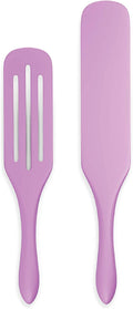 Mad Hungry Spurtle Silicone Set 2-Piece - Kitchen Spatula Spoon Tools for Cooking, Narrow Jar Scraper, Mixing Spoons, Icing Cake & Frosting Knife Spreader, Slim & Slotted Thin Paddle Spurtles Utensil Home & Garden > Kitchen & Dining > Kitchen Tools & Utensils Mad Hungry Pastel Purple  