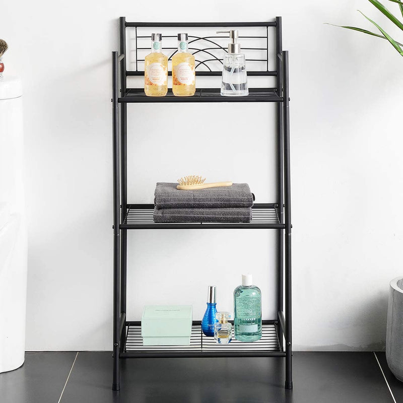 L&H UNICO 3-Tier Free Standing Wire Rack Durable Metal Shelving Storage Unit for Bathroom Laundry Kitchen Office, Black