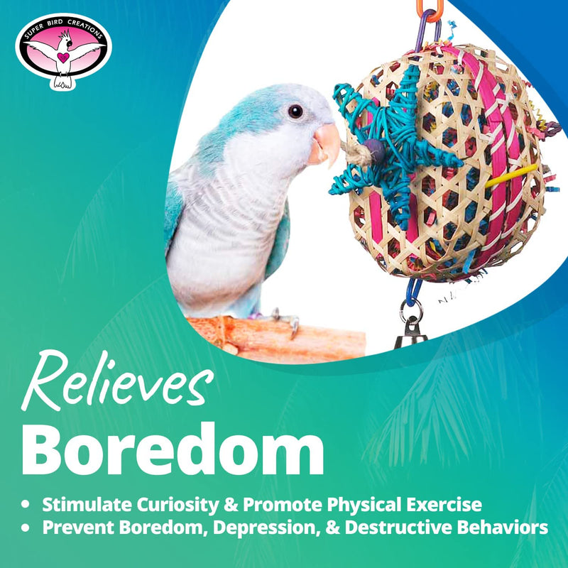 Super Bird Creations SB573 Basket Case Bird Toy, Medium Bird Size, 10" X 4" Animals & Pet Supplies > Pet Supplies > Bird Supplies > Bird Toys Super Bird Creations   