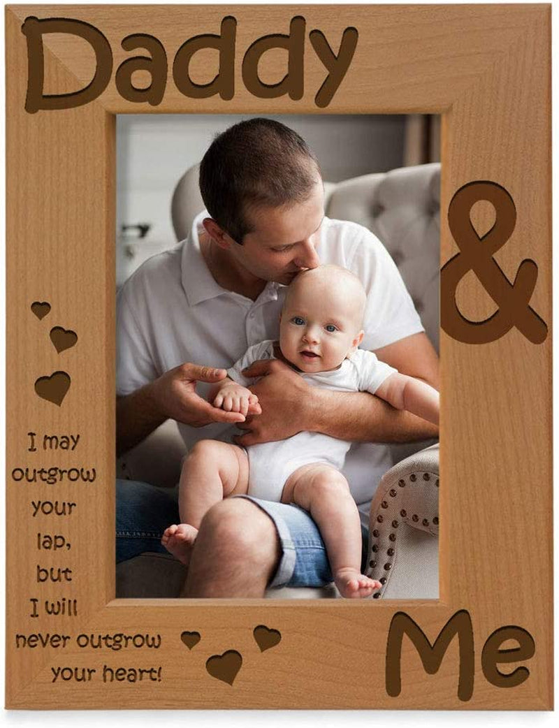 KATE POSH - Daddy & Me - I May Outgrow Your Lap, but I Will Never Outgrow Your Heart - Picture Frame (5X7 - Vertical) Home & Garden > Decor > Picture Frames KATE POSH 5x7-Vertical  