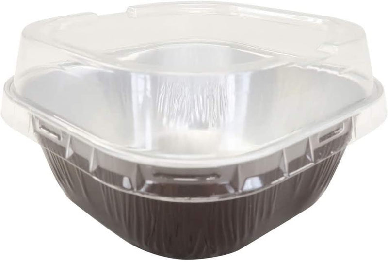Kitchendance Disposable Aluminum 4" X 4" Square 8 Ounce Dessert Pans W/Lids -