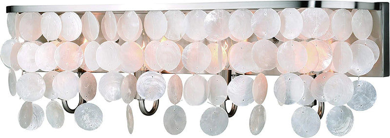 VAXCEL Elsa Satin Nickel Coastal Capiz Shell Mini Pendant Ceiling Light Home & Garden > Lighting > Lighting Fixtures VAXCEL 4-Lt Bathroom Light  