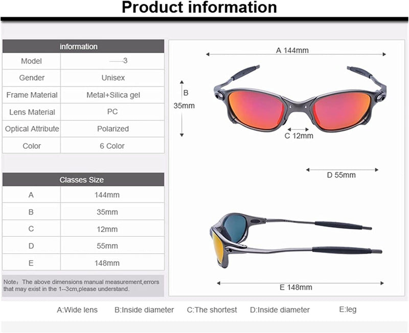 PJRYC Alloy Metal Frame Cycling Sunglasses Men Sunglasses Bicycle Glasses Cycling Eyewear (Color : Blue, Eyewear Size : One Size) Sporting Goods > Outdoor Recreation > Cycling > Cycling Apparel & Accessories PJRYC   