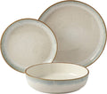 Tabletops Gallery Speckled Farmhouse Collection- Stoneware Dishes Service for 4 Dinner Salad Appetizer Dessert Plate Bowls, 16 Piece Jura Embossed Dinnerware Set in Caramel Home & Garden > Kitchen & Dining > Tableware > Dinnerware Tabletops Gallery Timeless Designs Since 1983 HANOVER BLUE 12 PIECE DINNERWARE 