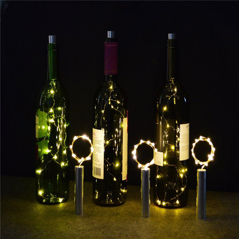 Dystyle 10Pack Wine Bottle Cork String Lights 20Leds Copper Wire Fairy Light for Chirstmas Party Wedding Valentine'S Day Home Decor