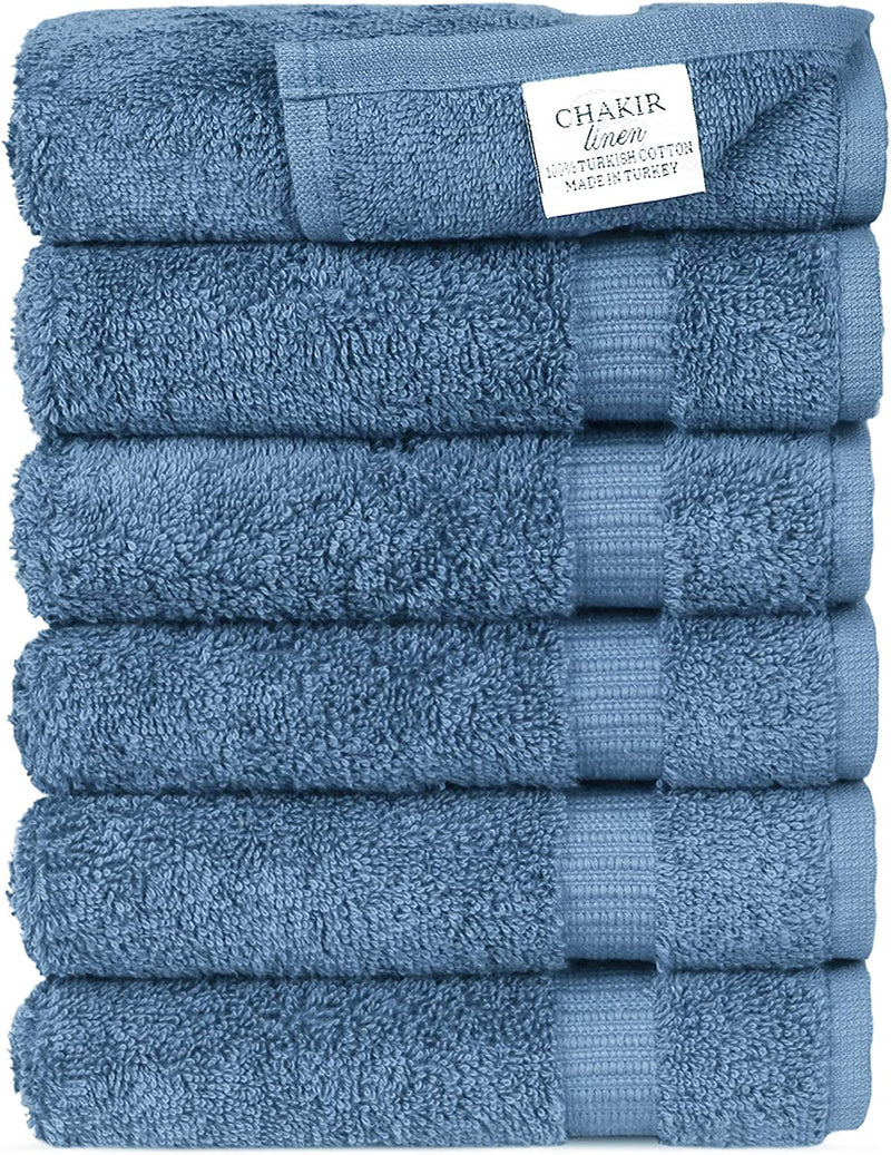 Luxury Spa and Hotel Quality Premium Turkish Cotton Washcloth Towel Set (Black) Home & Garden > Linens & Bedding > Towels Chakir Turkish Linens Wedgewood  