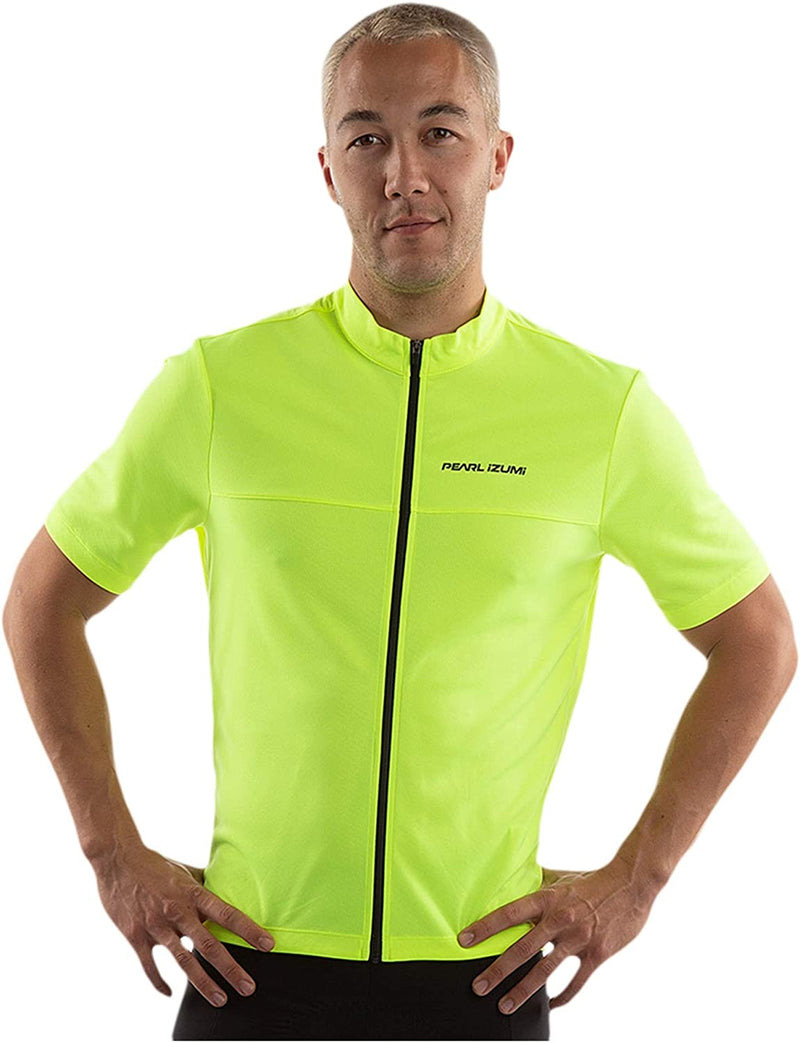 PEARL IZUMI Men'S Short Sleeve Cycling Quest Jersey, Full Length Zipper with Reflective Fabric Sporting Goods > Outdoor Recreation > Cycling > Cycling Apparel & Accessories PEARL IZUMI Screaming Yellow/Phantom Small 