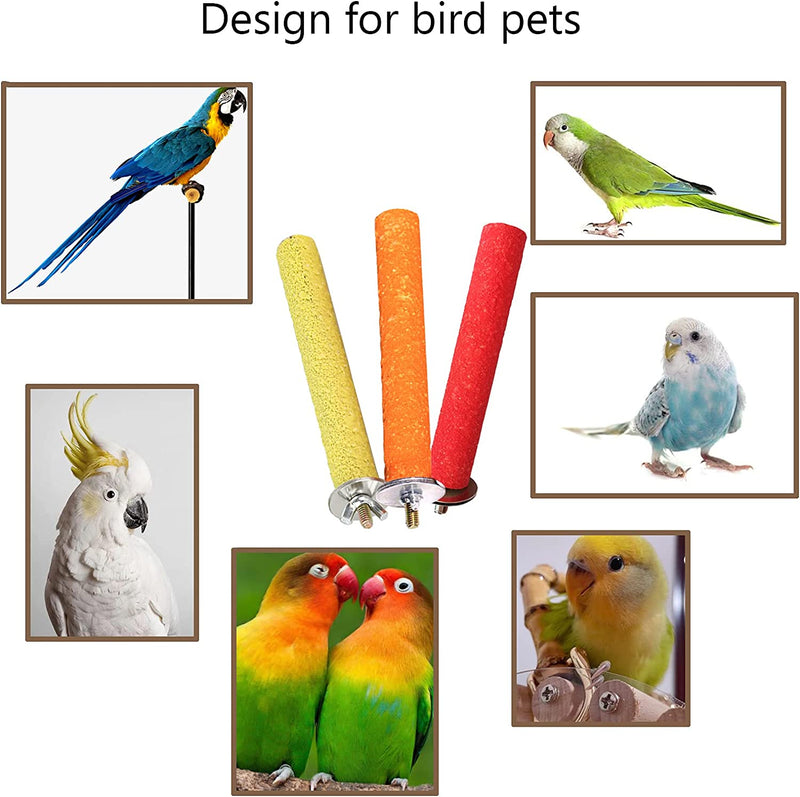 Hamiledyi Parrot Cage Perches Stand Pole,Bird Stand Sand Perch Toy Parakeet Paw Grinding Stick and Beak Colorful Cage Accessories for Conures Cockatiels Lovebirds Budgies Rest Animals & Pet Supplies > Pet Supplies > Bird Supplies Hamiledyi   