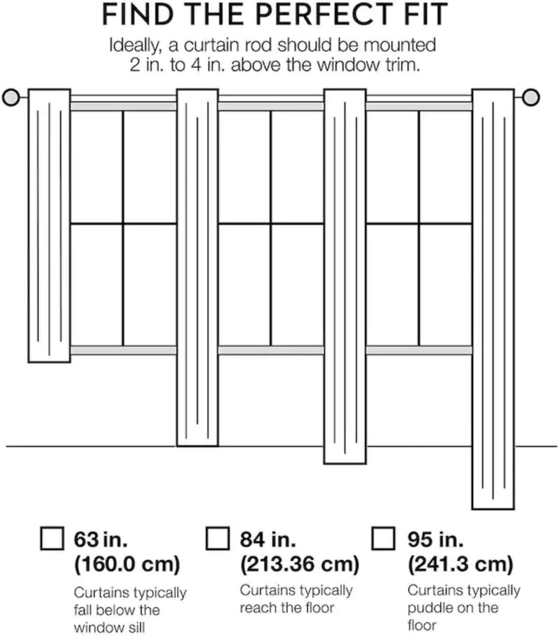 Goodgram Buffalo Check Plaid Gingham Custom Fit Window Curtain Treatments - Assorted Colors & Sizes (Black, Single 84 In. Panel)
