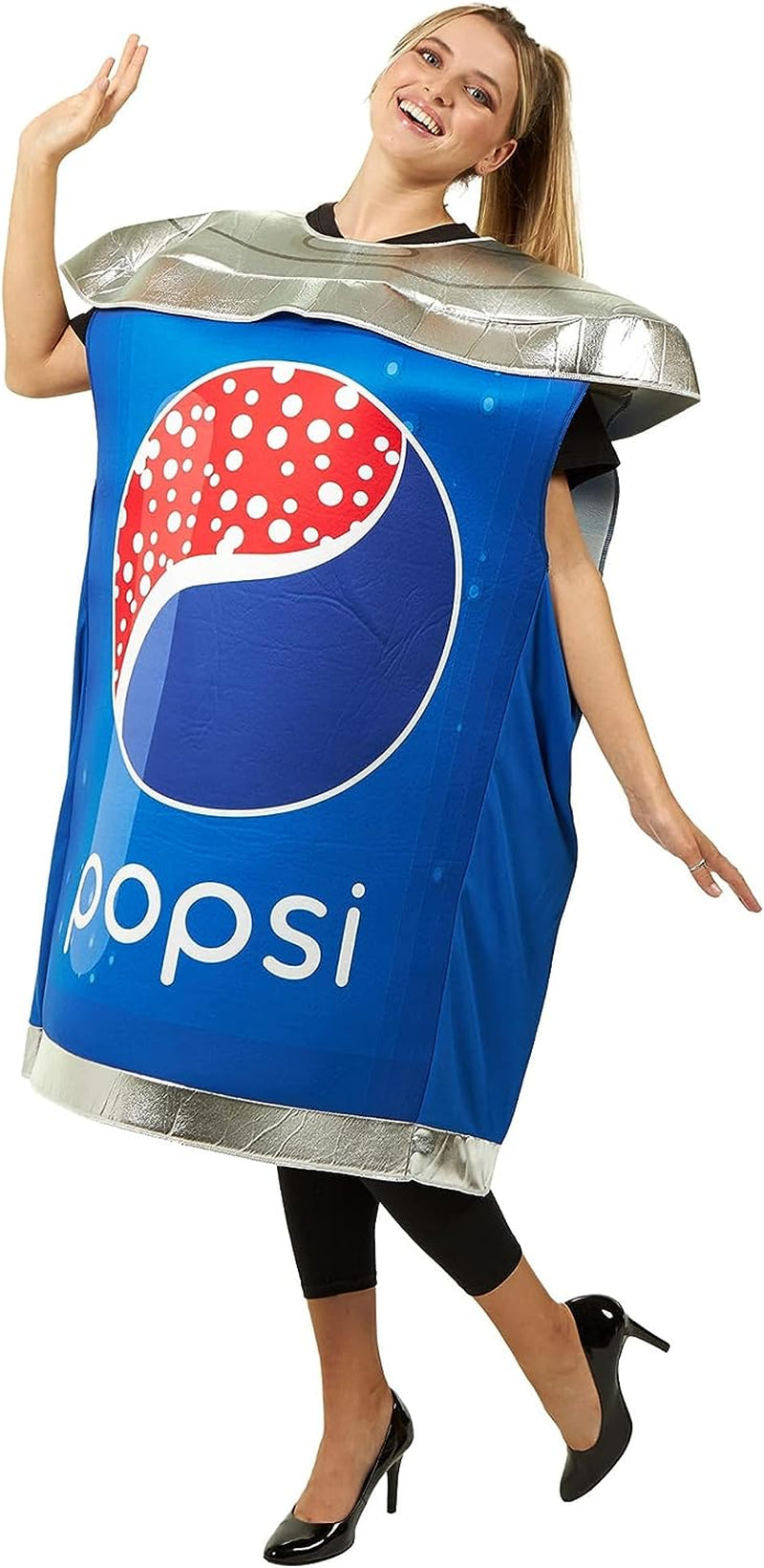 Beverage Can Costume | Slip on Halloween Costume for Women and Men| One Size Fits All  Hauntlook Blue Cola Can Costume  