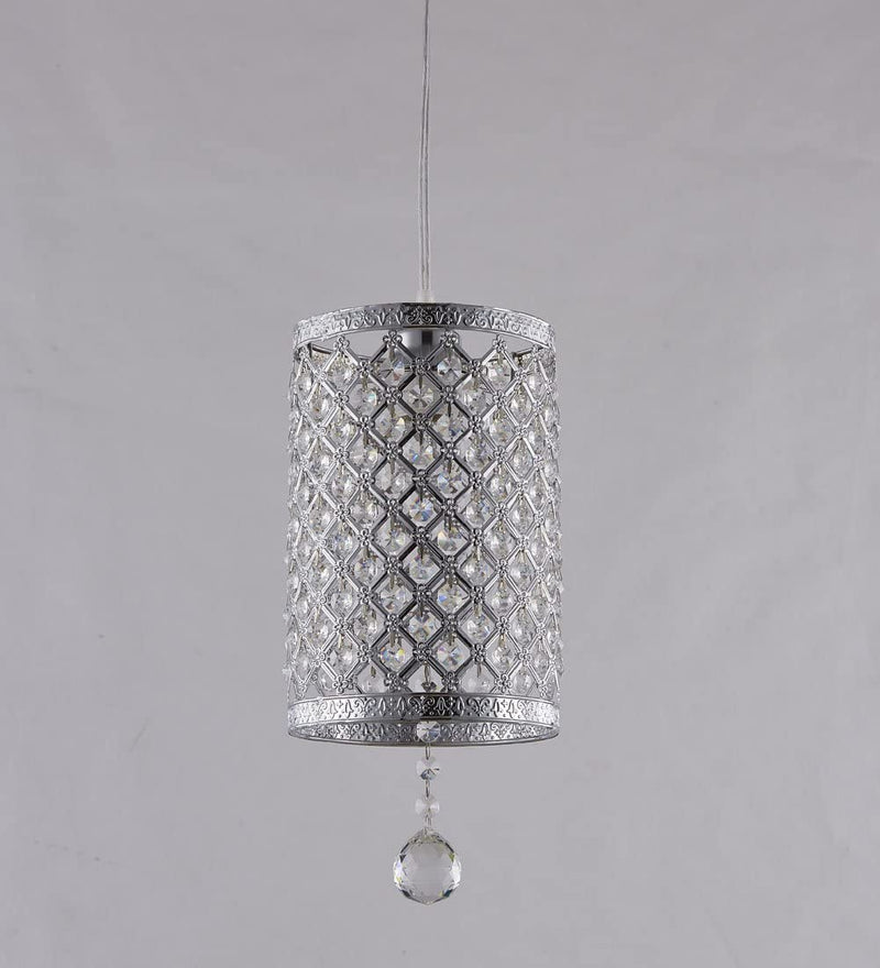 Surpars House Plug in Pendant Light Silver Crystal Chandelier with 14.8' Cord and On/Off Switch in Line Home & Garden > Lighting > Lighting Fixtures > Chandeliers Surpass Lighting   