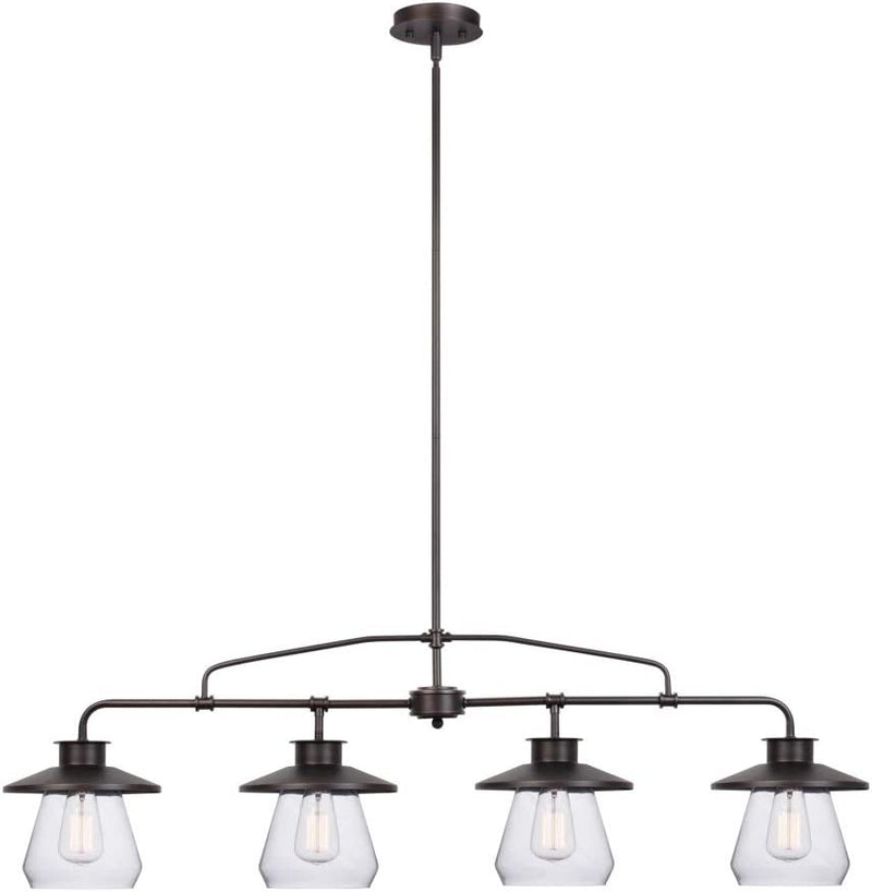 Globe Electric 64845 Nate 3-Light Pendant, Oil Rubbed Bronze, Clear Glass Shades Home & Garden > Lighting > Lighting Fixtures Globe Electric Oil Rubbed Bronze (4-Light) Without Bulb 