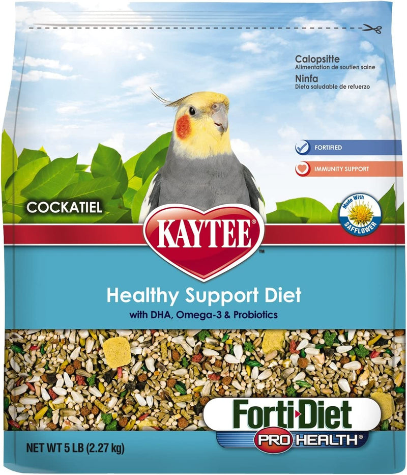 Kaytee Forti-Diet Pro Health Cockatiel Pet Bird Food with Safflower, 4 Pound Animals & Pet Supplies > Pet Supplies > Bird Supplies > Bird Food Central Garden & Pet 5 Pound (Pack of 1)  