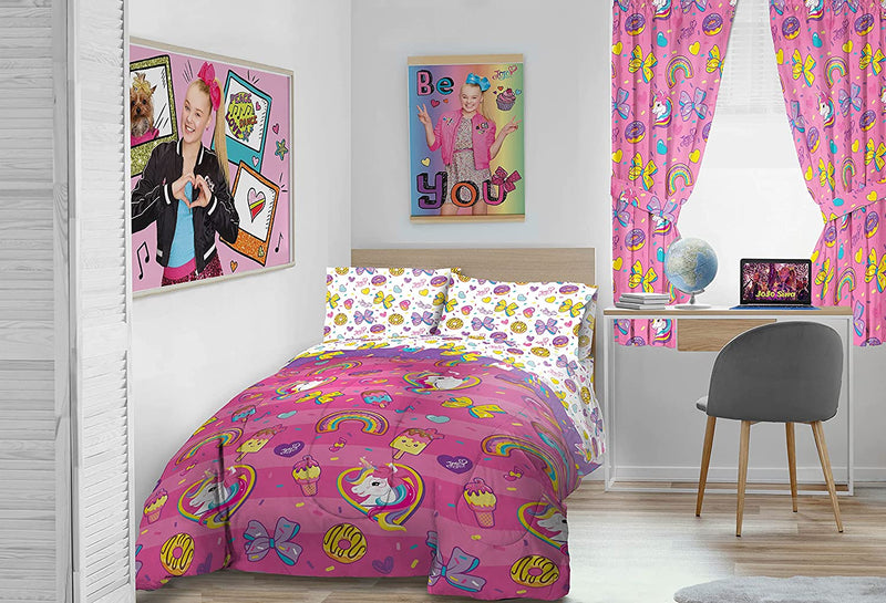 Nickelodeon Jojo Siwa Sprinkles & Ice Cream 6 Piece Bedroom Set- Includes Twin Bed Set & Window Drapes/Curtains - Super Soft Fade Resistant Microfiber Bedding (Official Nickelodeon Product) Home & Garden > Linens & Bedding > Bedding Jay Franco   
