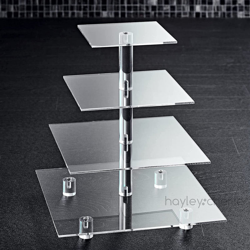 Hayley Cherie 4-Tier Square Cupcake Stand - Acrylic Tiered Cake Stand - Dessert or Cupcake Tower Sporting Goods > Outdoor Recreation > Fishing > Fishing Rods Hayley Cherie   