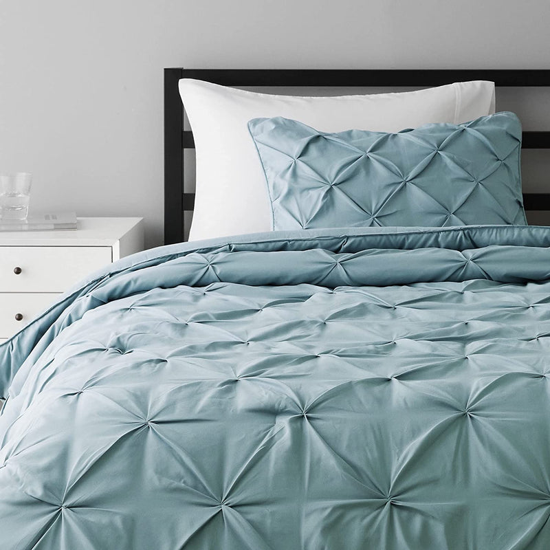 Pinch Pleat All-Season Down-Alternative Comforter Bedding Set - Twin / Twin XL, Burgundy Home & Garden > Linens & Bedding > Bedding KOL DEALS Spa Blue Bedding Set Twin/TwinXL
