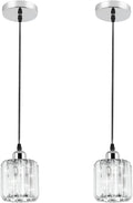 Ralbay Industrial Black Glass Pendant Lights Industrial Kitchen Island Lighting Fixtures with Clear Globe Glass (2 Pack, Exclude Bulb) Home & Garden > Lighting > Lighting Fixtures Ralbay Chrome Crystal Shade Pendant 
