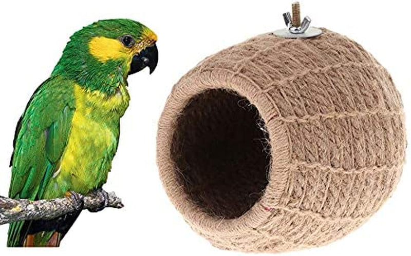 Bird Breeding Nest Bed Hut Toy with Warm Comfortable Mat Cotton Weave Hemp Rope Hatching Hut Cave Cage Accessories for Parakeet Conure Cockatiel Canary Finch Lovebird Budgie (A: Cotton) Animals & Pet Supplies > Pet Supplies > Bird Supplies > Bird Cages & Stands Litewoo D - Hemp Rope  