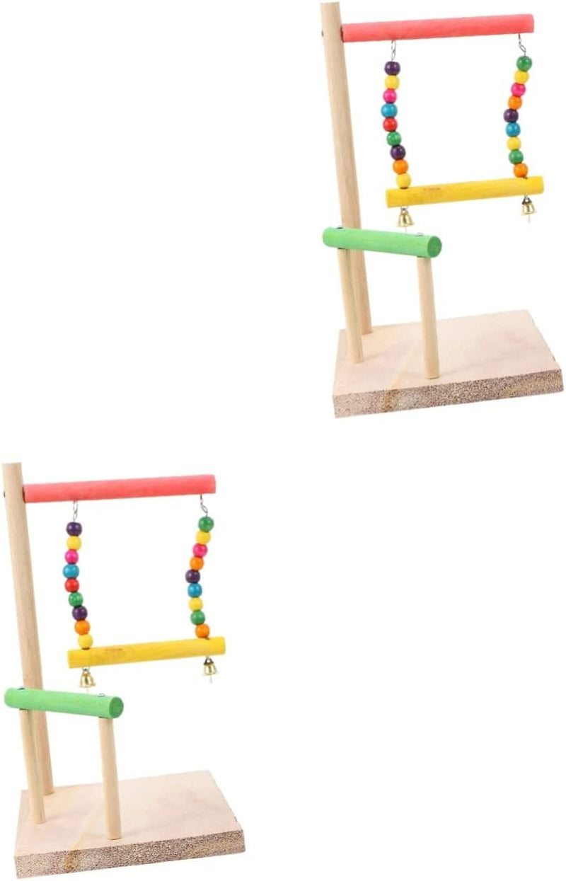Ipetboom 3 Pcs Climbing Toy Top Stand Accessory Parakeet Love Gyms Bite Cockatoo Rod Wooden Ladder Birds Swing Standing Perches Platform Perch Playground Pet for Cockatiel Cage Animals & Pet Supplies > Pet Supplies > Bird Supplies Ipetboom As Shownx2pcs 15X16.5X26.5CMx2pcs 