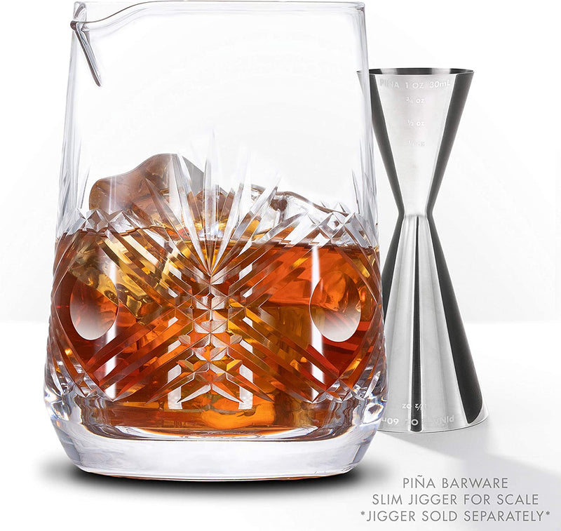 Piña Barware Seamless Hand Cut Mixing Glass - 700Ml / 24Oz - Professional Bartending Commercial Glassware