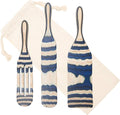 Mad Hungry Spurtle Pakkawood Set 3-Piece + Bag - Kitchen Spatula Spoon Tools for Cooking, Narrow Jar Scraper, Mixing Spoons, Icing Cake & Frosting Knife Spreader, Slim & Slotted Paddle Pakka Spurtles Home & Garden > Kitchen & Dining > Kitchen Tools & Utensils Mad Hungry Blue  