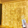 Fairy Curtain Lights for Bedroom 300 LED,SUWITU Christmas String Lights USB Plug in 8 Modes Wall Hanging Twinkle Lights with Remote Control for In/Outdoor Wedding Party Backdrop Xmas Decor(9.8X9.8Ft) Home & Garden > Lighting > Light Ropes & Strings SUWITU Warm White 9.8x9.8FT 