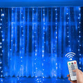 Fairy Curtain Lights for Bedroom 300 LED,SUWITU Christmas String Lights USB Plug in 8 Modes Wall Hanging Twinkle Lights with Remote Control for In/Outdoor Wedding Party Backdrop Xmas Decor(9.8X9.8Ft) Home & Garden > Lighting > Light Ropes & Strings SUWITU Blue 9.8x9.8FT 