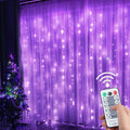 Fairy Curtain Lights for Bedroom 300 LED,SUWITU Christmas String Lights USB Plug in 8 Modes Wall Hanging Twinkle Lights with Remote Control for In/Outdoor Wedding Party Backdrop Xmas Decor(9.8X9.8Ft) Home & Garden > Lighting > Light Ropes & Strings SUWITU Purple 9.8x9.8FT 