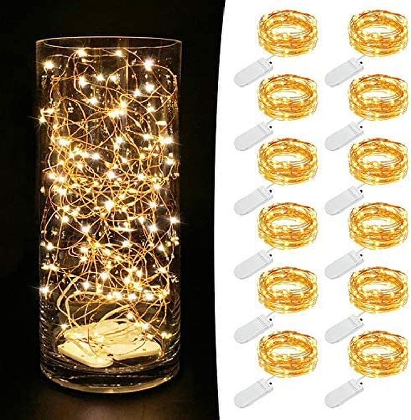Fairy Lights Battery Operated [12 Pack], 7.2Ft 20 LED Battery Operated Christmas Lights | Centerpiece Table Decoration, Wedding or Party Decorations Indoor Outdoor, Mini Christmas Lights, Warm White Home & Garden > Lighting > Light Ropes & Strings MUMUXI   