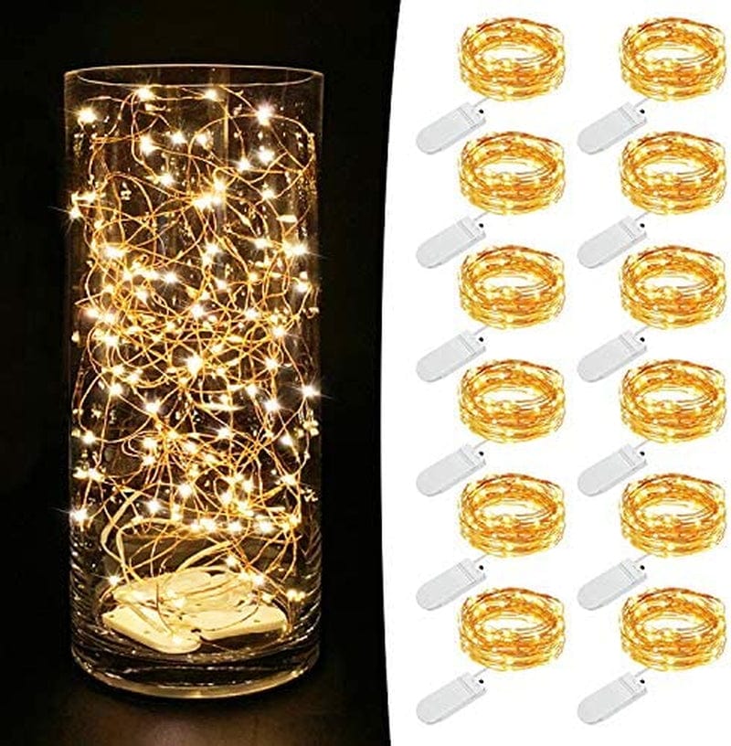 Fairy Lights Battery Operated [12 Pack], 7.2Ft 20 LED Battery Operated Christmas Lights | Centerpiece Table Decoration, Wedding or Party Decorations Indoor Outdoor, Mini Christmas Lights, Warm White Home & Garden > Lighting > Light Ropes & Strings MUMUXI Warm White 7.2 Ft-12 Pack-20 LED 