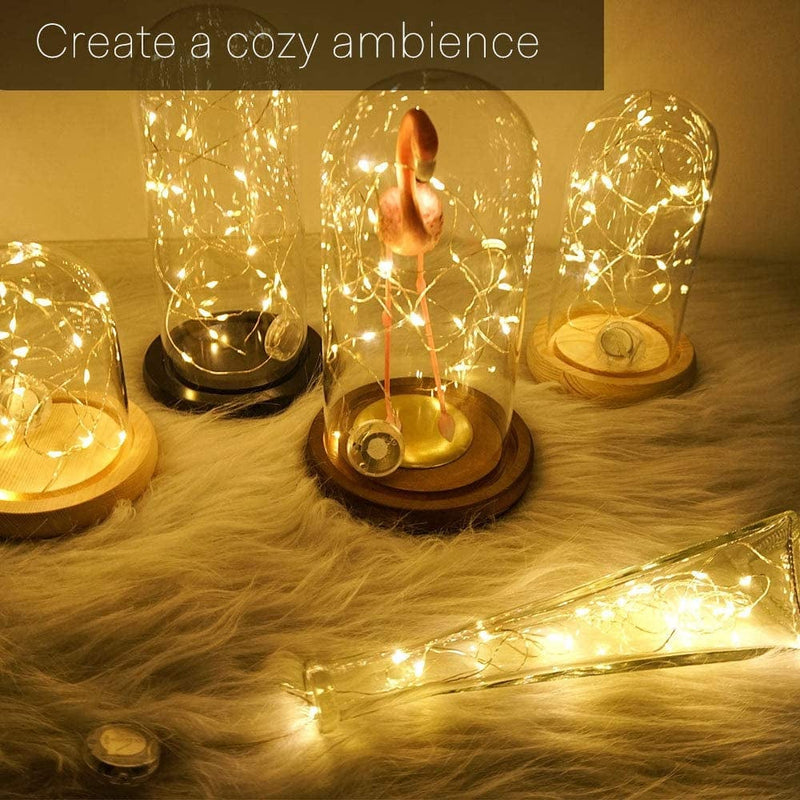 Fairy String Lights with 3 Flashing Modes, 18 Pcs 20 LED Flickering Waterproof Starry Firefly Lights Battery Operated, 7 Feet Copper Wire Lights, DIY Party Wedding Christmas Decor (Warm White)