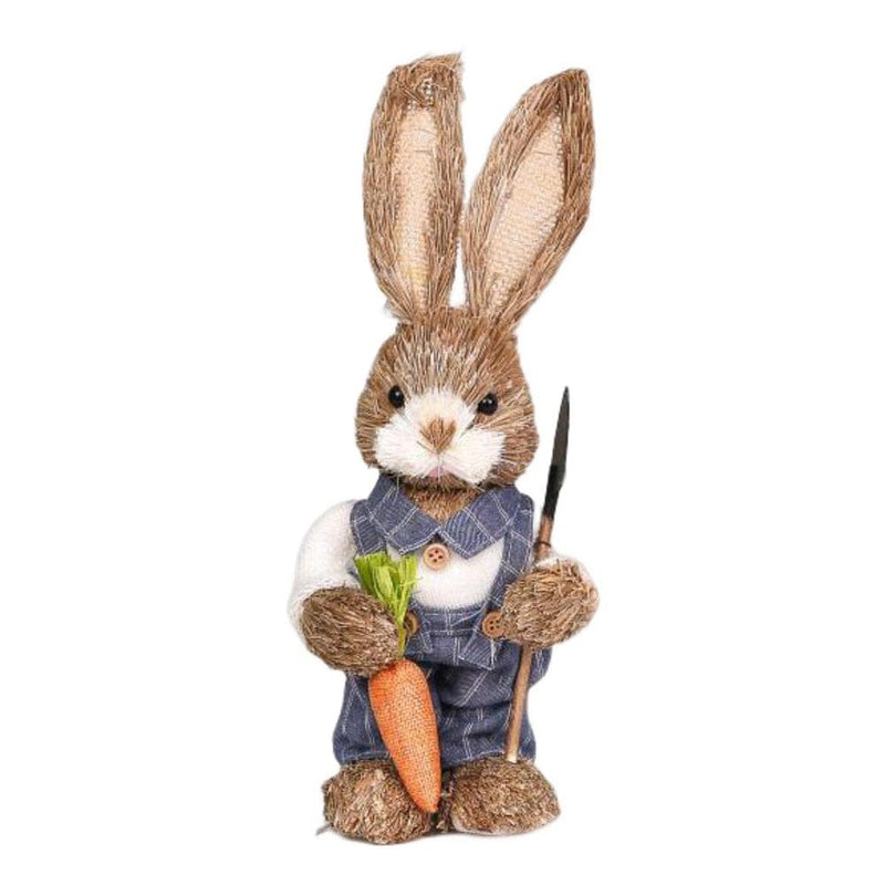 Falx Easter Bunny Ornament Realistic Carrot Flower Garland Basket with Clothing Home Decor Crafts Spring Easter Tabletop Rabbit Decoration Toy Easter Supplies Home & Garden > Decor > Seasonal & Holiday Decorations FaLX G  