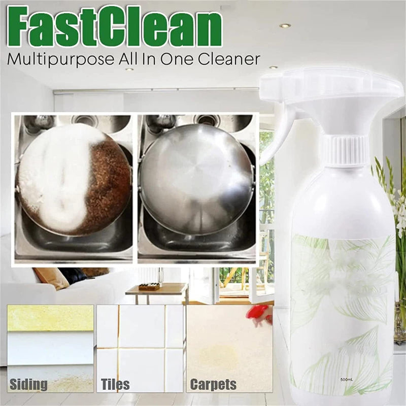 Fastclean Multipurpose All in One Cleaner,All-Purpose Cleaning Spray,Plant-Based Multipurpose Cleaner,Foaming Heavy Oil Stain Cleaner,Powerful Stain Removing Foam Cleaner (500ML) Home & Garden > Household Supplies > Household Cleaning Supplies KAESU   