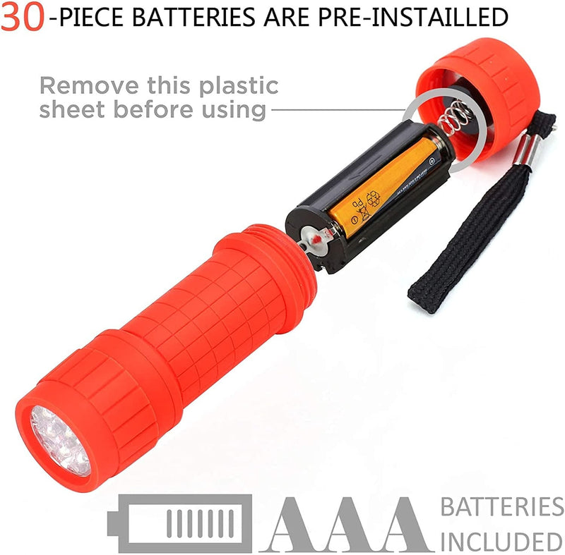 FASTPRO 10-Pack, 9-LED Mini Flashlight Set, 30-Pieces AAA Batteries Are Included and Pre-Installed, Perfect for Class Teaching, Camping, Wedding Favor Hardware > Tools > Flashlights & Headlamps > Flashlights FUTE   