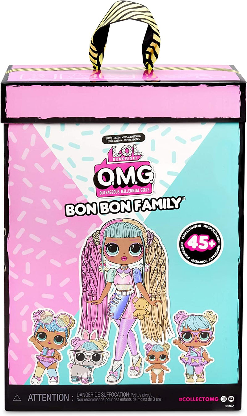 LOL Surprise OMG Bon Bon Family with 45+ Surprises Including Candylicious OMG Doll, Bon Bon, Bling Bon Bon, Lil Bon Bon, Hop Hop, Accessories, and Foldable Playset | Kids 36 Months - 10 Years Old Sporting Goods > Outdoor Recreation > Winter Sports & Activities MGA Entertainment   