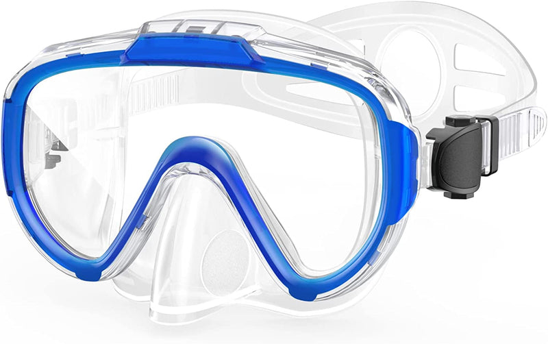 Norabidea Swim Goggles Adult, anti Fog Snorkel Diving Goggles, Clear View Tempered Glass Swimming Mask with Nose Cover Sporting Goods > Outdoor Recreation > Boating & Water Sports > Swimming > Swim Goggles & Masks Norabidea Blue Adult 