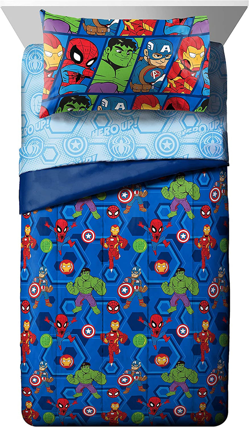 Jay Franco Marvel Super Hero Adventures Hero Together 6 Piece Bedroom Set- Includes Twin Bed Set & Window Drapes/Curtains - Super Soft Fade Resistant Microfiber Bedding (Official Marvel Product) Home & Garden > Linens & Bedding > Bedding Jay Franco   