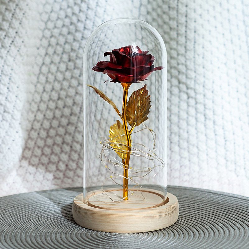 Eternal Rose Flower Rose Glass Dome LED Lamp Home Decor Wedding Christmas Valentines Day Home & Garden > Decor > Seasonal & Holiday Decorations Lemonbest   