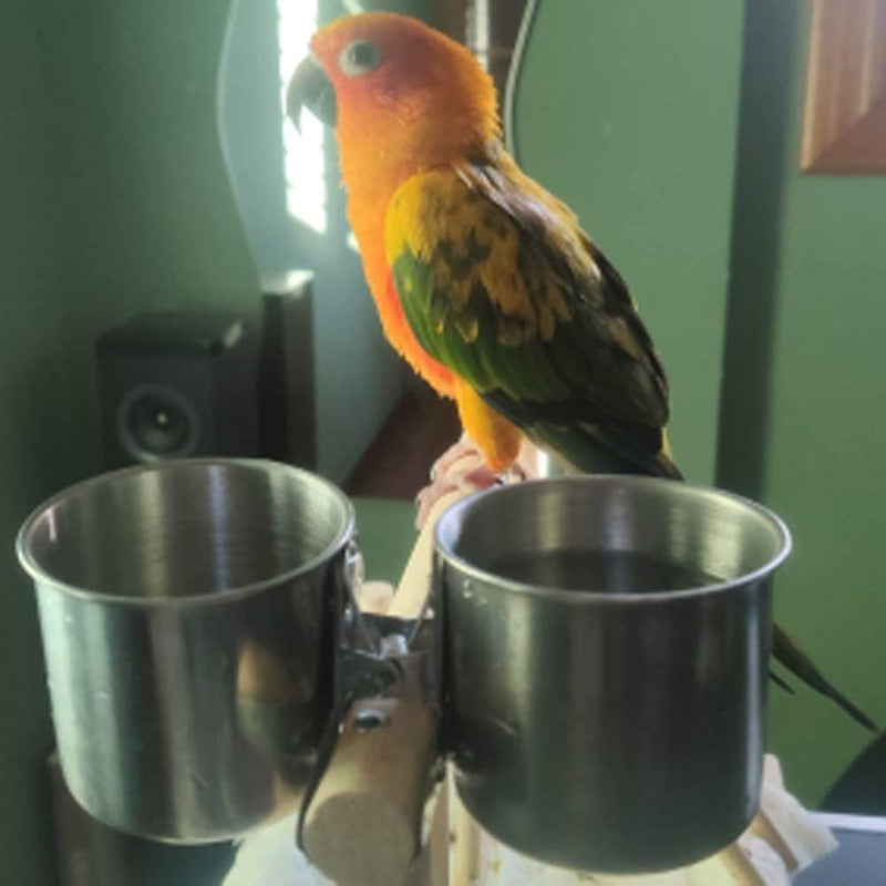 TBWHL Parrot Feeding Cups Hanging Pet Animal Stainless Steel Birdcage Bowls Bird Bowls for Cage Parakeet Bird Cage Accessories Suitable Small and Medium Bird S Animals & Pet Supplies > Pet Supplies > Bird Supplies > Bird Cage Accessories > Bird Cage Food & Water Dishes TBWHL   