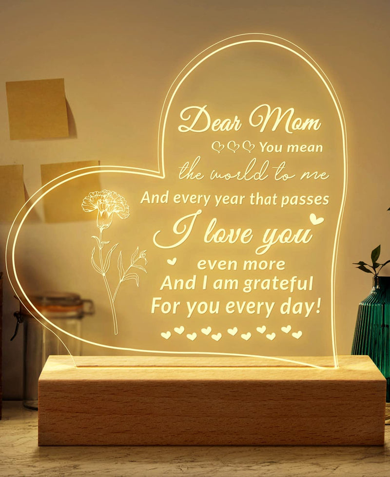 Welsky Dad Gifts from Daughter Son to Dad Birthday Gifts Ideas, Christmas Gifts for Dad Personalized Night Light Gifts with Grateful Sayings Retirement Thanksgiving Gifts for Dad from Daughter Son Home & Garden > Lighting > Night Lights & Ambient Lighting Welsky Gifts for Mom  
