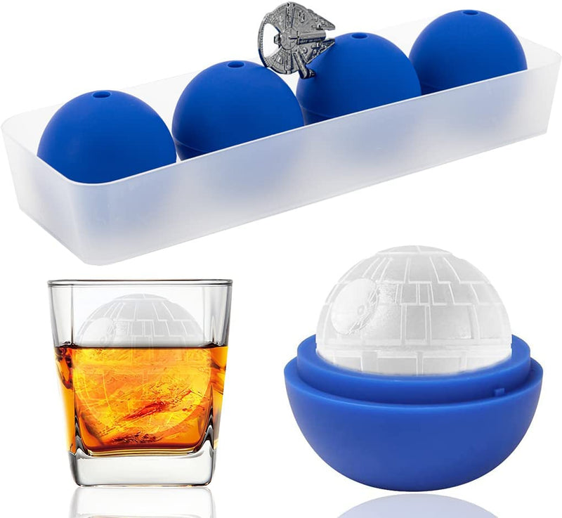 Happyou Whiskey Ice Ball Mold Death Star Ice Cube Mold,Great Star Wars Gifts for Men (4 Packs+1 Bottle Opener+Tray) Home & Garden > Kitchen & Dining > Barware Happyou   