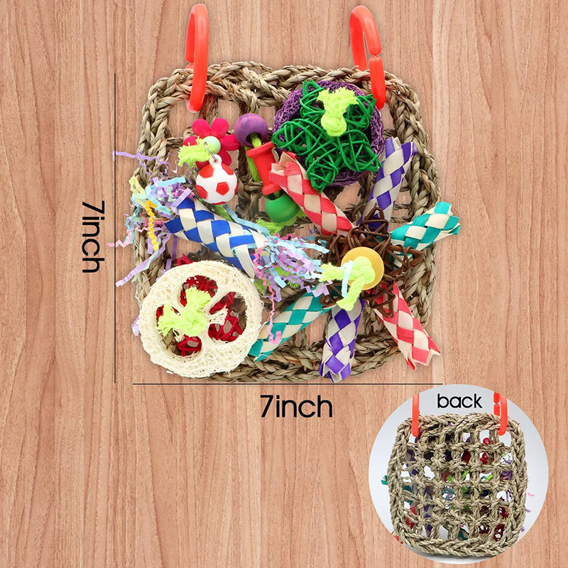 ZOCONE Bird Toys, Bird Foraging Toys, Bird Chewing Toys, Edible Seagrass Woven Parrot Toys, Loofah Hanging Bird Toys for Cockatiels, Parakeets, Medium/Small Parrots, Finch, Lovebirds Animals & Pet Supplies > Pet Supplies > Bird Supplies > Bird Toys ZOCONE   