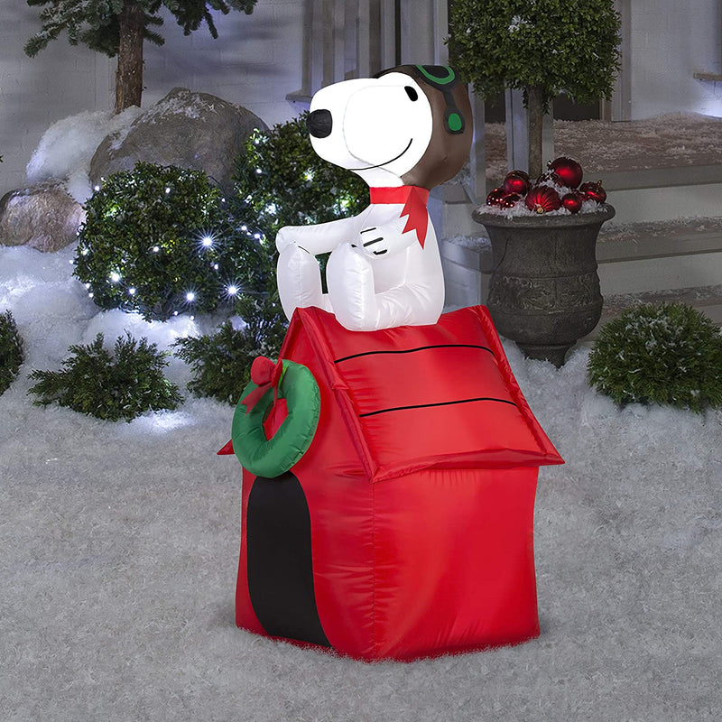 Gemmy Inflatable Snoopy on House, 3.5 Foot Holiday Inflatables Outdoor Decorations, G08-19373 Home & Garden > Decor > Seasonal & Holiday Decorations Airblown Inflatable   