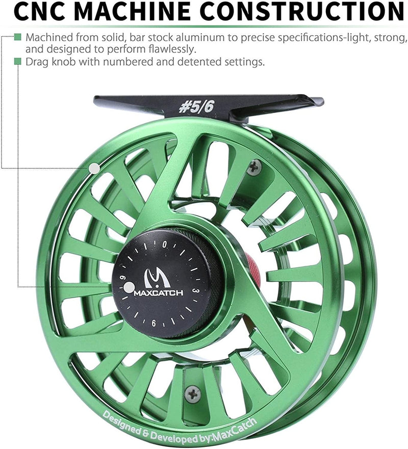 M MAXIMUMCATCH Maxcatch Fly Fishing Reel with Cnc-Machined Aluminum Body Avid Series Best Value - 1/3, 3/4, 5/6, 7/8, 9/10 Weights(Black, Green, Blue) Sporting Goods > Outdoor Recreation > Fishing > Fishing Reels M MAXIMUMCATCH   