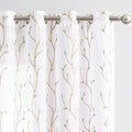 JINCHAN Sheer Embroidered Curtains for Living Room 84 Inch Length 2 Panels Leaf Pattern Voile for Bedroom Botanical Design Rod Pocket Top Window Treatments Sheers for Kitchen White on Taupe Home & Garden > Decor > Window Treatments > Curtains & Drapes CKNY HOME FASHION Vine Green 96"L 