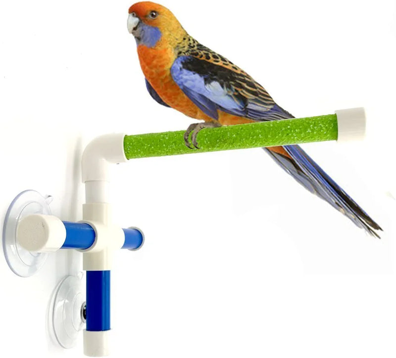 Hypeety Portable Suction Cup Bird Window and Shower Perch Toy for Bird Parrot Macaw Cockatoo African Greys Budgies Parakeet Bath Perch Toy Animals & Pet Supplies > Pet Supplies > Bird Supplies > Bird Toys Hypeety   