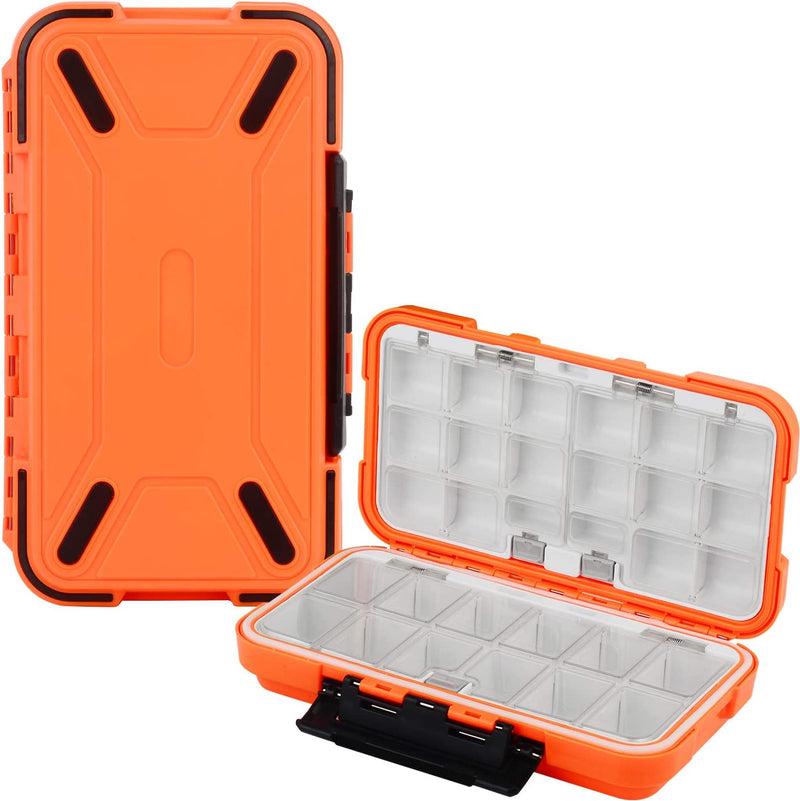 Uniwit Fishing Tackle Box Compact Waterproof Fishing Storage Box, Plastic Fishing Lure Box, Removable Grid Storage Organizer Making Kit for Fishing Lure/Hook Beads Earring Container Tool Sporting Goods > Outdoor Recreation > Fishing > Fishing Tackle Uniwit Orange  