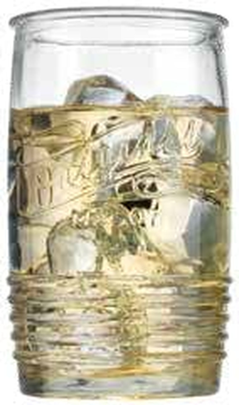 Glavers Glass Tumbler Drinking Glasses Set of 4 – Genuine Artisan-Made Vintage Italian Original Mason – Elegant 20 Oz Clear Tumbler Glassware Set for Cold, Refreshing Drinks, Beverages, Iced Tea