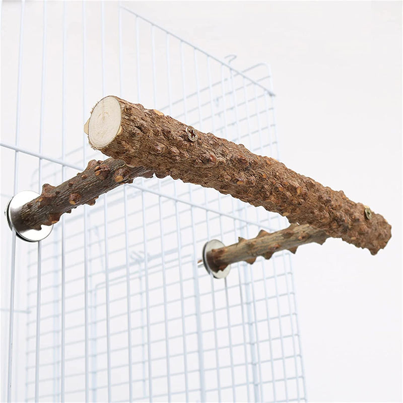 Yuly Parrot Stand Perch Natural Wood Bird Perch Stand Wood Hanging Porch Swing Bird Cage Perch Bird Swing Toy Bird Cage Perches for Parrots Animals & Pet Supplies > Pet Supplies > Bird Supplies Yuly   