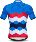 Cycling Jersey Short Sleeve USA Style Bike Tops with Pocket Reflective Stripe Sporting Goods > Outdoor Recreation > Cycling > Cycling Apparel & Accessories redorange 1blue Red Medium 